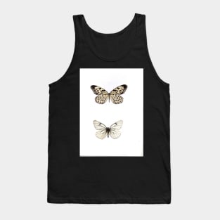 white butterfly butterflies natural history specimen insect, botanical graphic poster print Tank Top